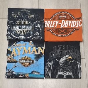 Lot Of 4 Harley Davidson Mens Short Sleeve Shirts Size XL